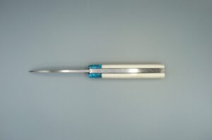 HERVAL LAME DAMAS MANCHE OS BLANC MITRE TURQUOISE